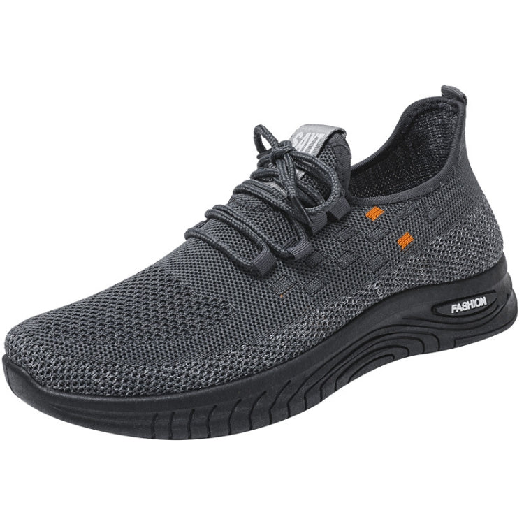 D06 Men Spring Flying Knitting  Shoes Lace Up Sports Casual Shoes, Size: 42