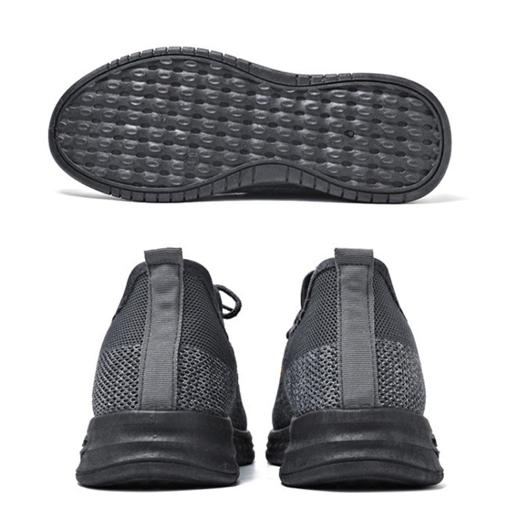 D06 Men Spring Flying Knitting  Shoes Lace Up Sports Casual Shoes, Size: 44