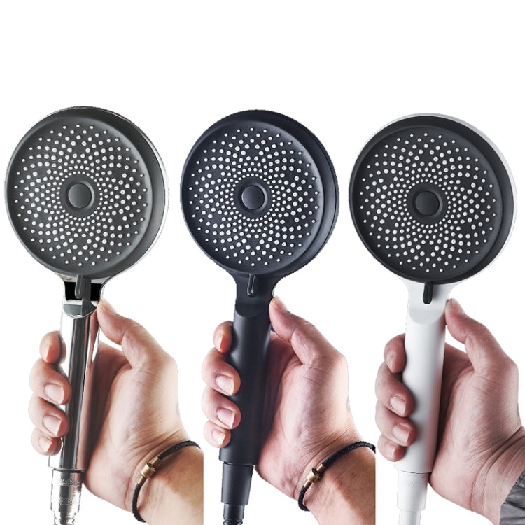 Home Handheld Silicone Supercharged Shower Nozzle, Style: White+Soft Tube+Space Aluminum Seat