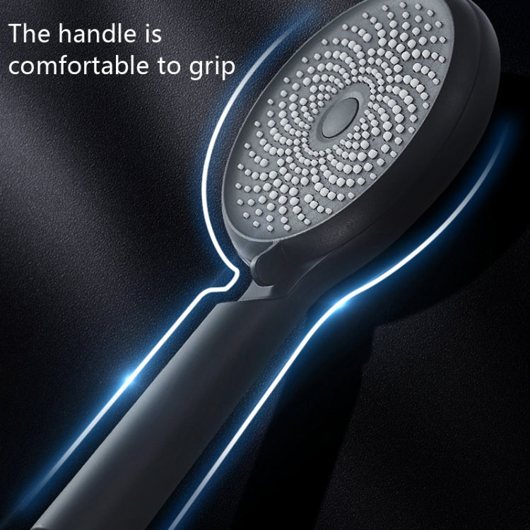 Home Handheld Silicone Supercharged Shower Nozzle, Style: Silver+Soft Tube+Space Aluminum Seat