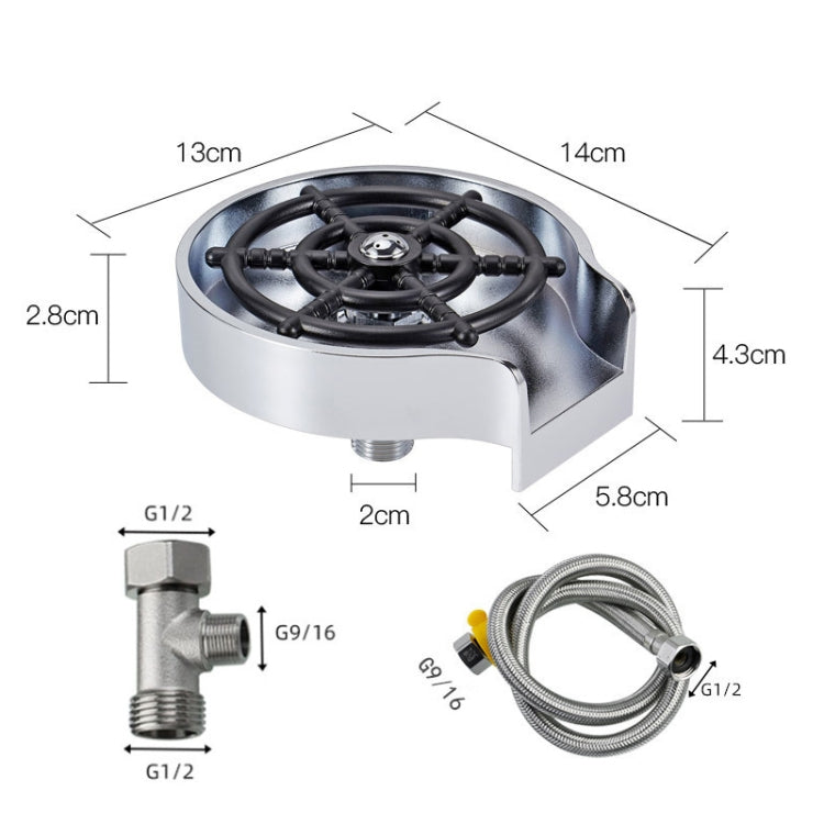 Automatic Faucet High Pressure Spray Washer, Style: Silver+Soft Hose+G9/16 Three-way