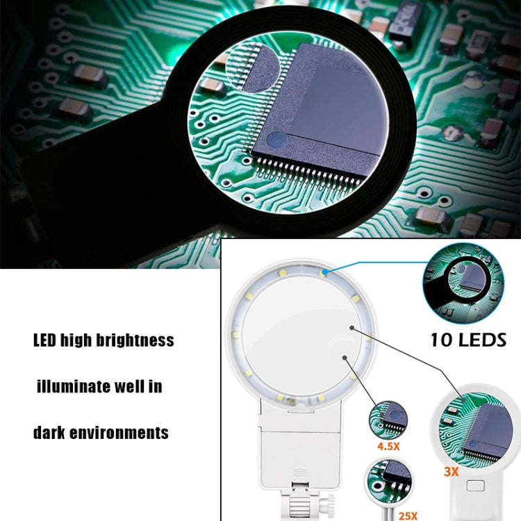 Desktop Multifunctional Chip Welding Repair Inspection Magnifying Glass with LED Light