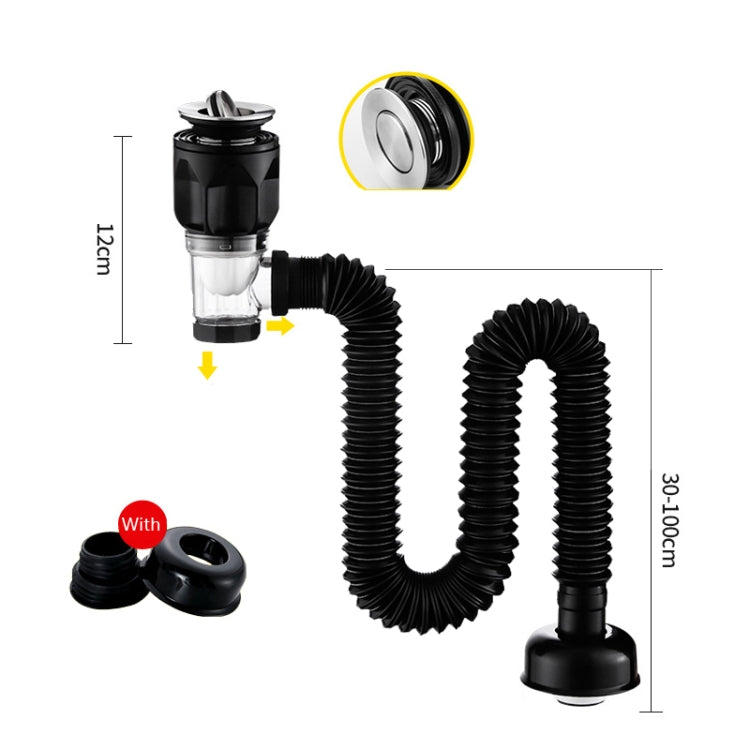 Household Deodorant Washbasin Water Pipe, Style: G Black Flap Universal