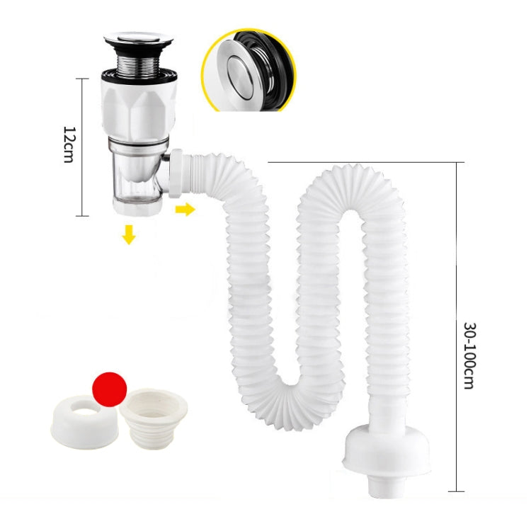 Household Deodorant Washbasin Water Pipe, Style: I White Flap Universal