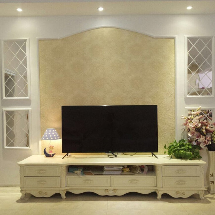 Rhombus Stitching Background Acrylic Mirror Decorative Stickers, Specification: Golden Small