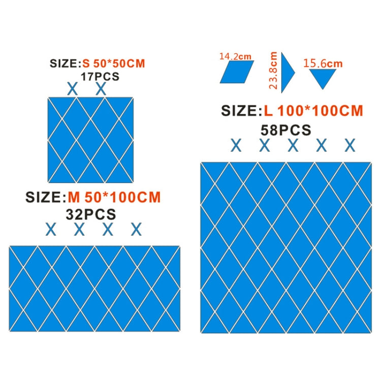 Rhombus Stitching Background Acrylic Mirror Decorative Stickers, Specification: Silver Large