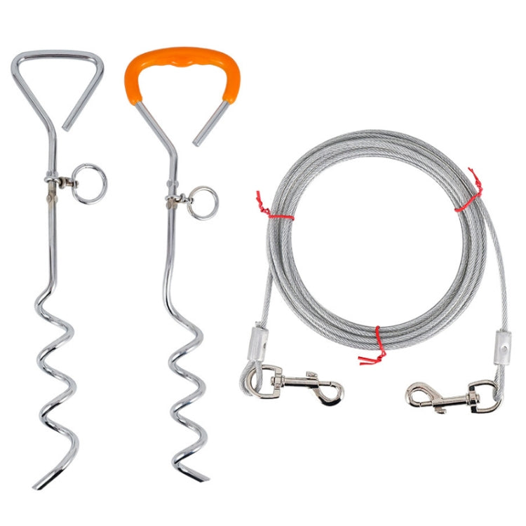 Outdoor Pet Leash Stainless Steel Ground Nail Fixing Bolt, Specificationï¼š Upgrade + Wire Rope