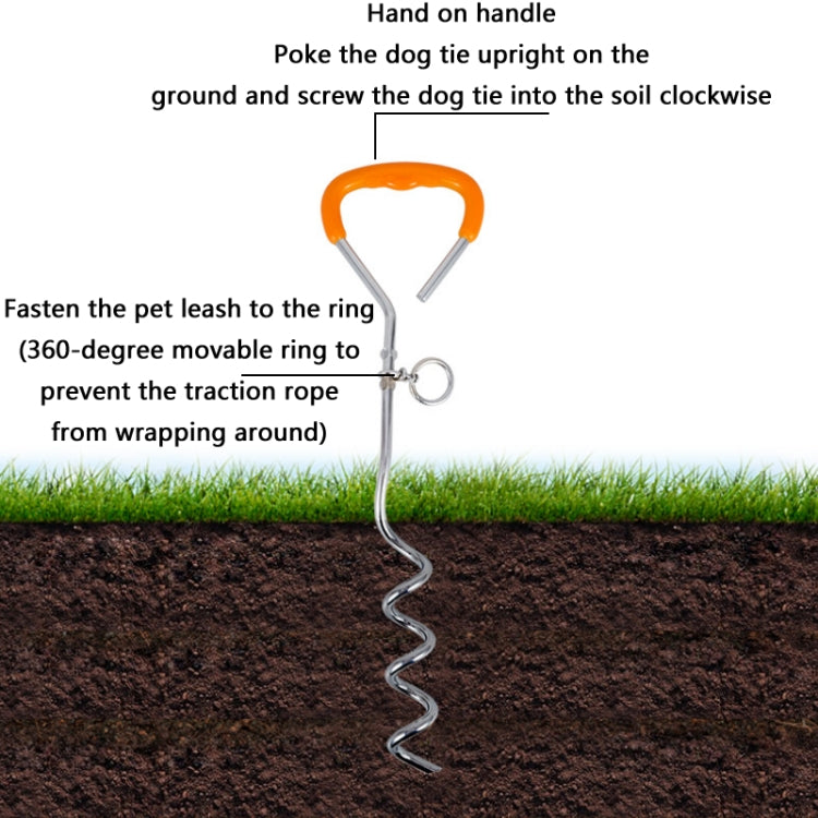 Outdoor Pet Leash Stainless Steel Ground Nail Fixing Bolt, Specificationï¼š Upgrade + Wire Rope