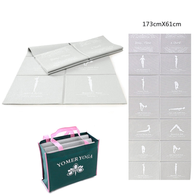 YM15C Portable Travel Thick Fold Yoga Pad Student Nnap Mat, Thickness: 5mm (Light Gray Print)