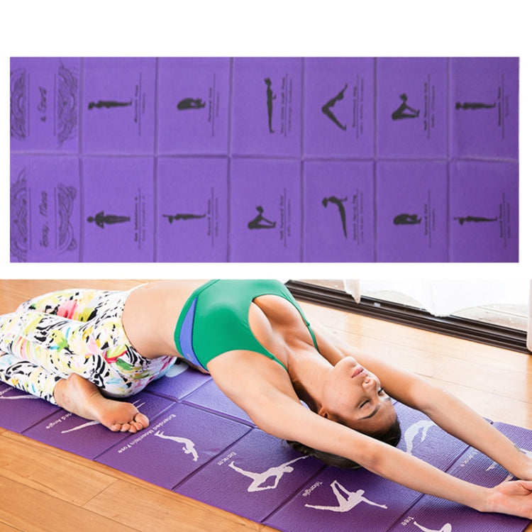 YM15C Portable Travel Thick Fold Yoga Pad Student Nnap Mat, Thickness: 5mm (Purple Print)
