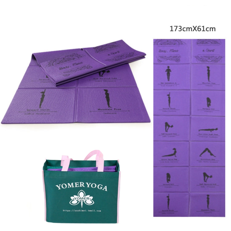 YM15C Portable Travel Thick Fold Yoga Pad Student Nnap Mat, Thickness: 5mm (Purple Print)