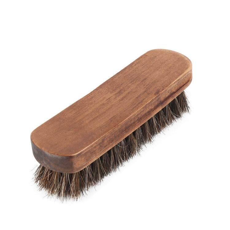 Horse Mane Shoes Brush Mahogany Brush Fur Shoes Cleaning And Dust Brush(Brown)