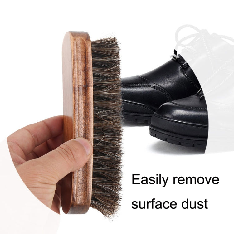 Horse Mane Shoes Brush Mahogany Brush Fur Shoes Cleaning And Dust Brush(Brown)