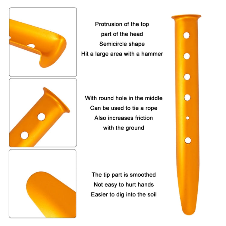 3 PCS Outdoor Camping Tent Aluminum Alloy Tubular Ground Nails