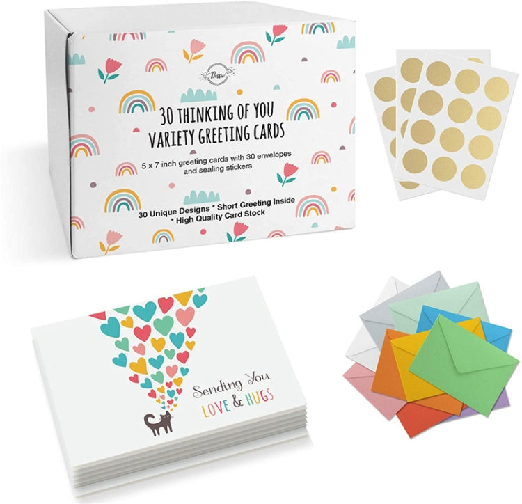 50 PCS Invitation Greeting Card Birthday Card Thank You Card Set With Envelope