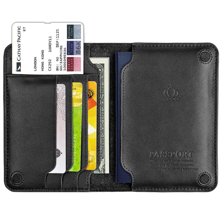 Men Wallet Cowhide Passport Bag Ticket Holder Multifunctional Card Holder