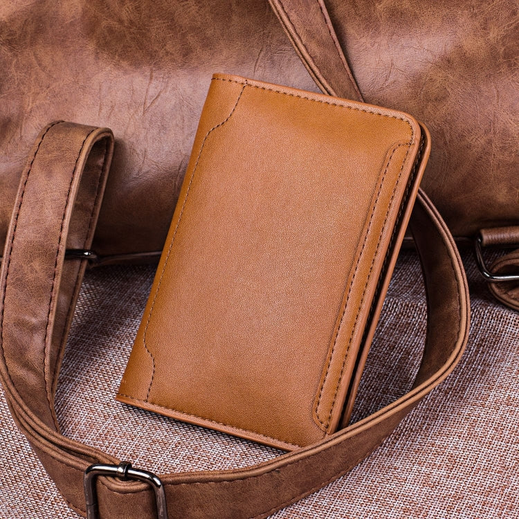 Men Wallet Cowhide Passport Bag Ticket Holder Multifunctional Card Holder