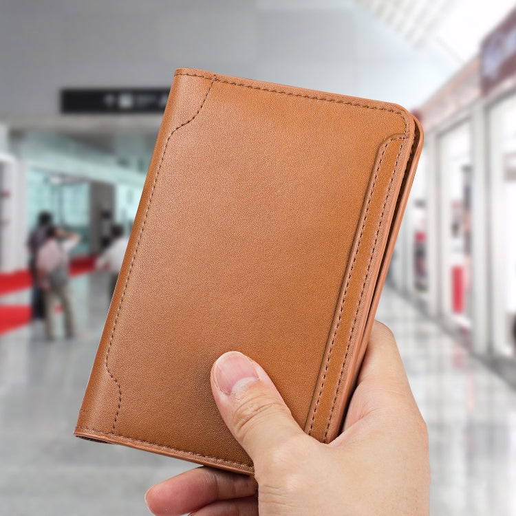 Men Wallet Cowhide Passport Bag Ticket Holder Multifunctional Card Holder