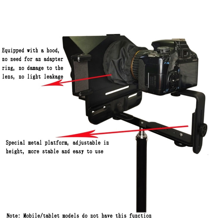 Large Screen Mobile Phone Tablet SLR Live Shooting Recording Teleprompter For Mobile Phone Tablet