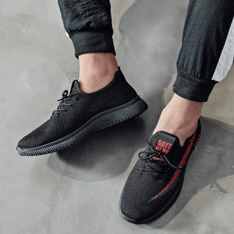 Men Spring Walking Shoes Casual Sports Breathable Flying Knit Shoes, Size: 40