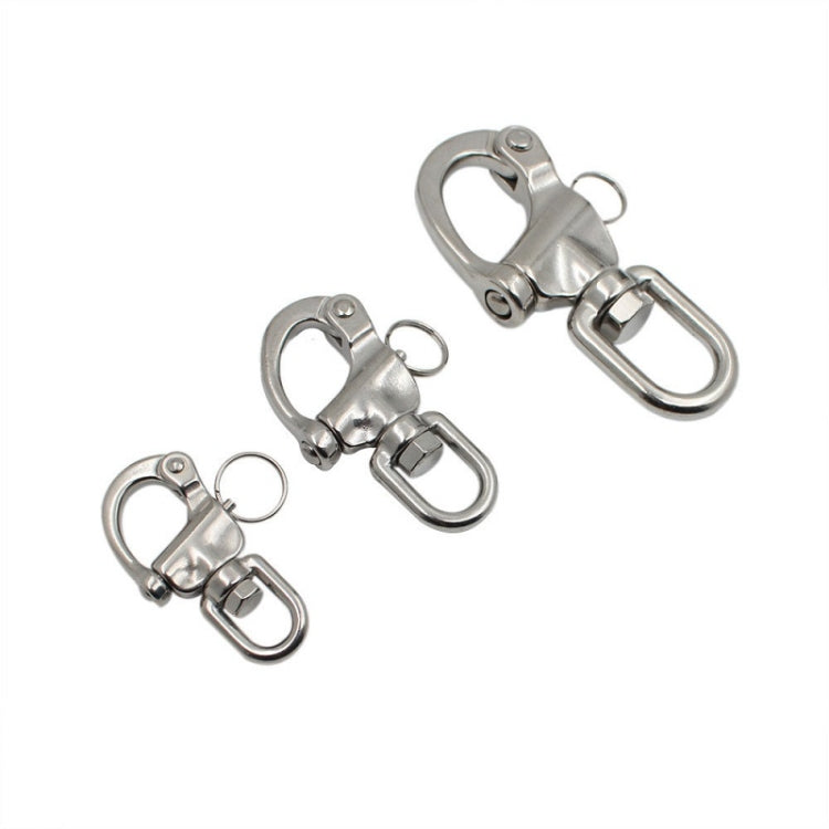 3 PCS Yachting Sailing Stainless Steel Coil Type Rotary Spring Shackle, Specification: 70mm