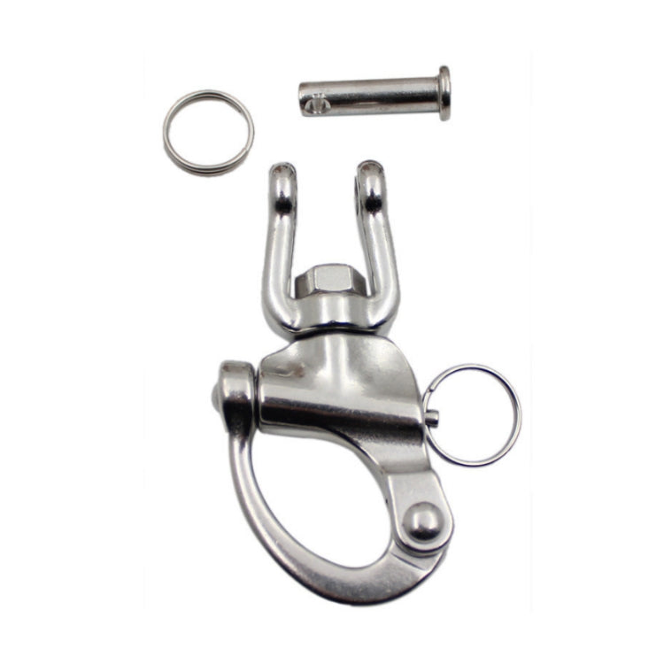 3 PCS Yachting Sailing Stainless Steel Coil Type Rotary Spring Shackle, Specification: 87mm
