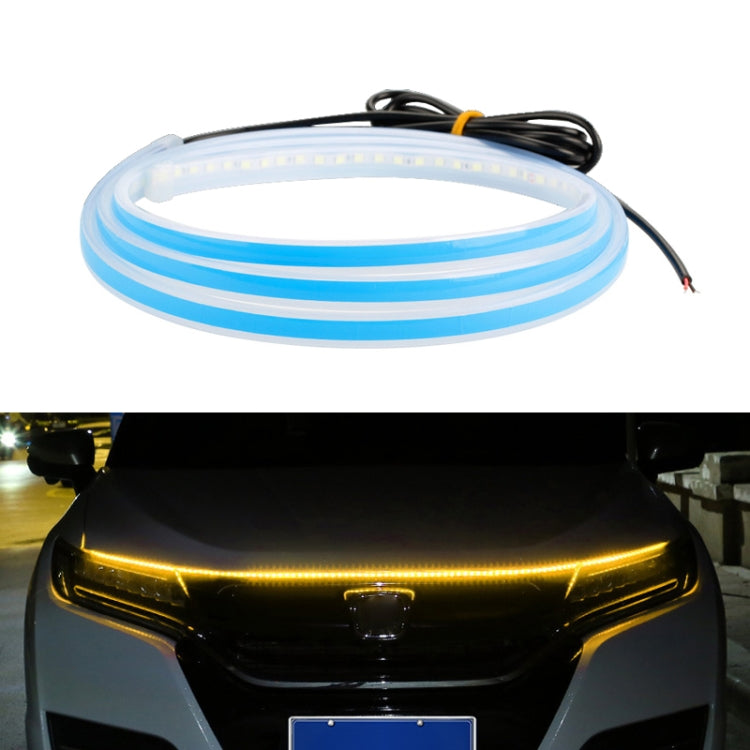 Car LED Streamer Decorative Hood Atmosphere Lights, Style: Monochrome Yellow Light