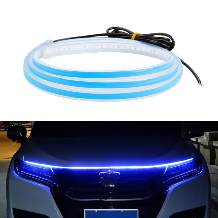 Car LED Streamer Decorative Hood Atmosphere Lights, Style: Monochrome Blue Light