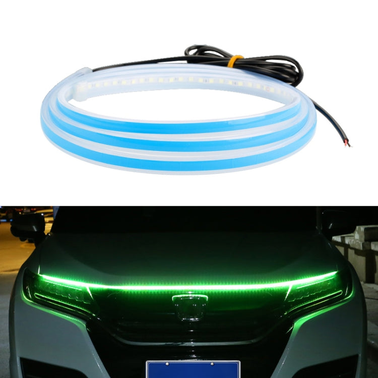 Car LED Streamer Decorative Hood Atmosphere Lights, Style: Monochrome Green Light