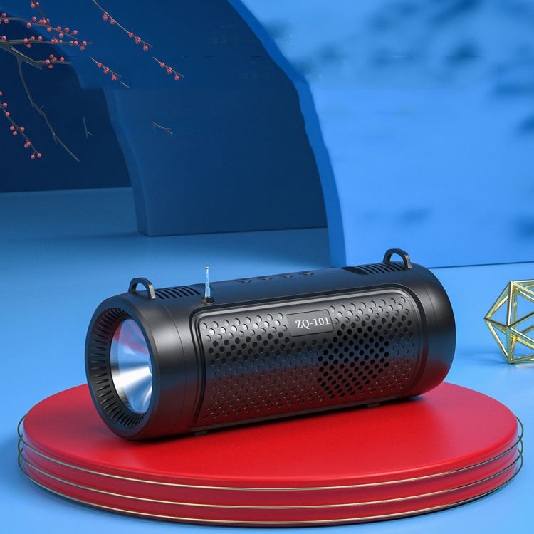 ZQ101 Outdoor FM Radio Bluetooth Speaker with Flashlight Function(Dazzling Black)