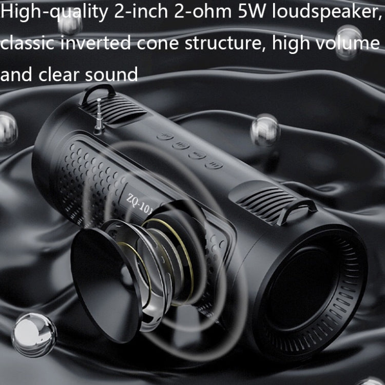 ZQ101 Outdoor FM Radio Bluetooth Speaker with Flashlight Function(Dazzling Black)