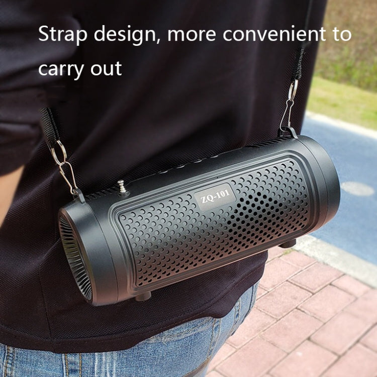 ZQ101 Outdoor FM Radio Bluetooth Speaker with Flashlight Function(Dazzling Black)
