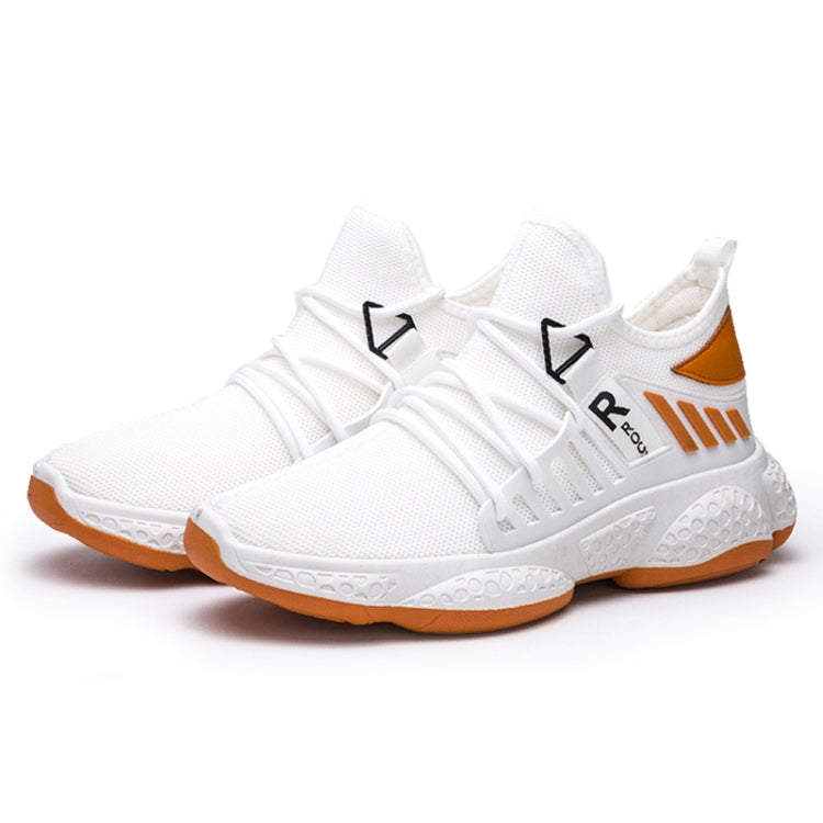 Outdoor Leisure Breathable Comfortable Flying Woven Shoes For Men, Size: 41(White)