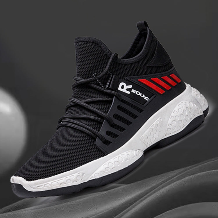 Outdoor Leisure Breathable Comfortable Flying Woven Shoes For Men, Size: 44(Black)