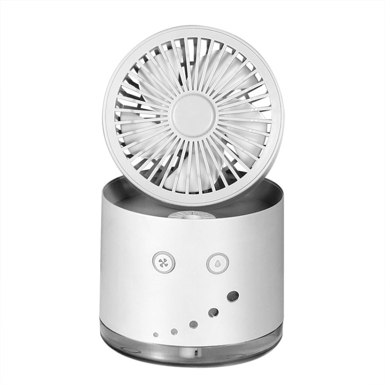 USB Humidification Spray Night Light Foldable Desktop Small Fan(White)