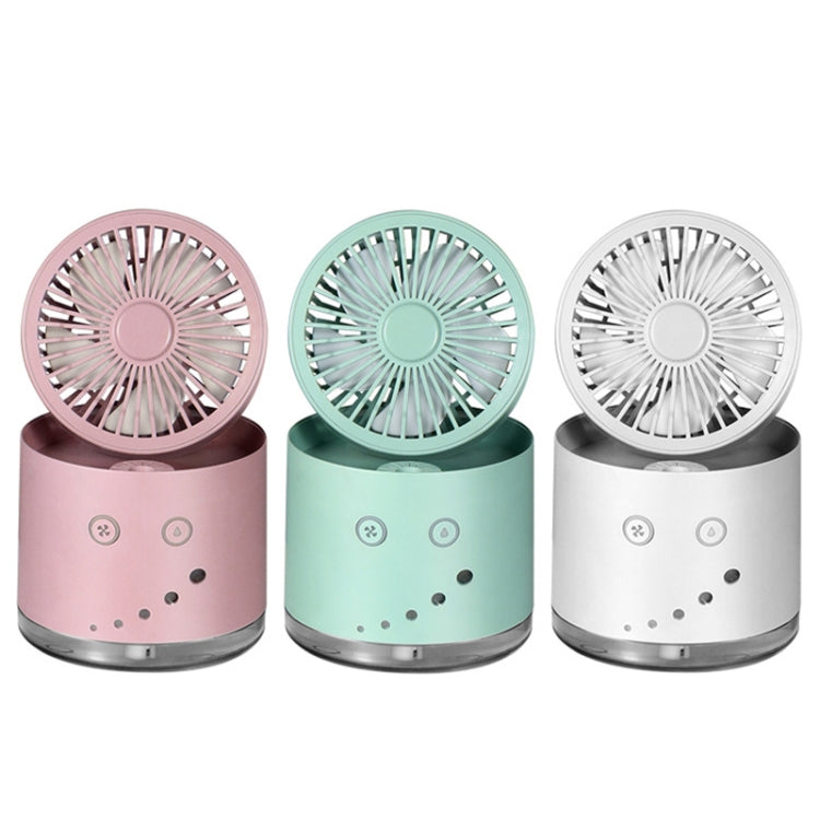 USB Humidification Spray Night Light Foldable Desktop Small Fan(White)
