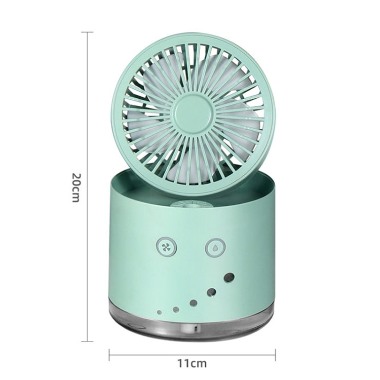 USB Humidification Spray Night Light Foldable Desktop Small Fan(White)