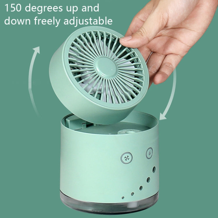 USB Humidification Spray Night Light Foldable Desktop Small Fan(White)