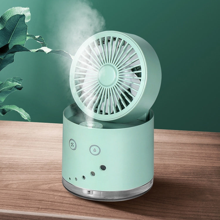 USB Humidification Spray Night Light Foldable Desktop Small Fan(White)