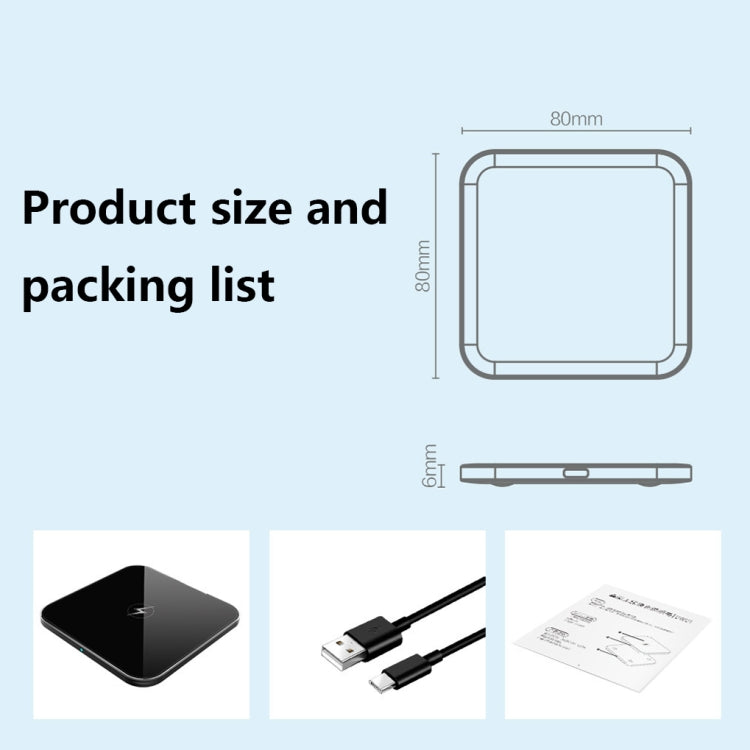 WX03 15W Desktop Mobile Phone Wireless Fast Charger(Tint Color)