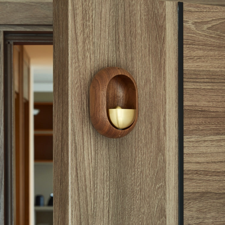Suction Door Wind Chime Brass Wooden Doorbell Door Opening Reminder Pendant