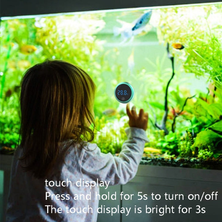 LED Digital Electronic Thermometer Attached To The Outside Of The Aquarium(Green Aquarium)