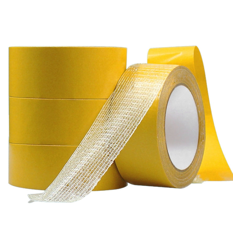 2 PCS 5mmx50 m Double-sided Fiberglass Grid Sticky Adhesive Fiber Transparent Mesh Tape