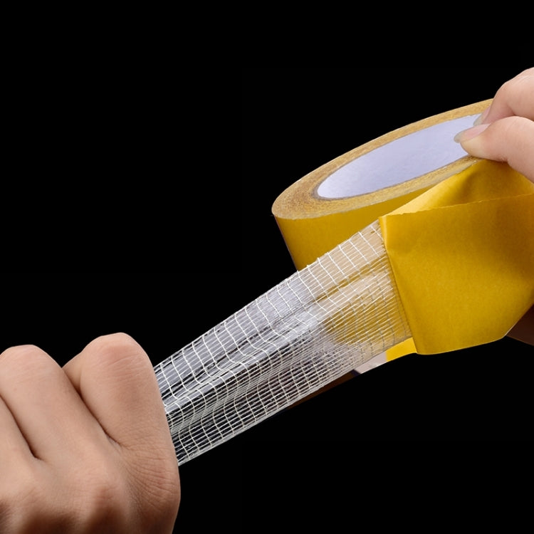 20mmx50 m Double-sided Fiberglass Grid Sticky Adhesive Fiber Transparent Mesh Tape