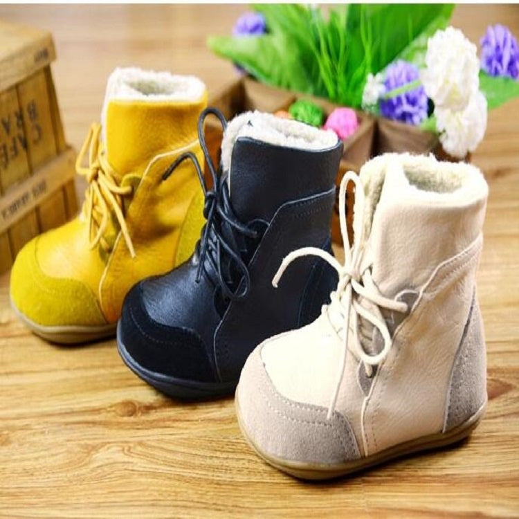 Children Warm Ski Boots Shoes Martin Boots, Size:32(Yellow)