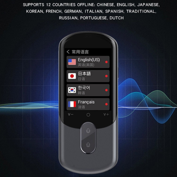 Intelligent Voice Multi-Country Language Recording Real Time Intercom Offline Translator