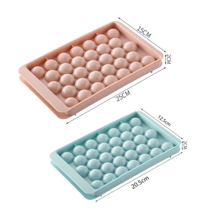 33 Grid Round Ice Hockey Mold With Lid Ice Box Small Marble Ice Tray, Color:   Small Pink