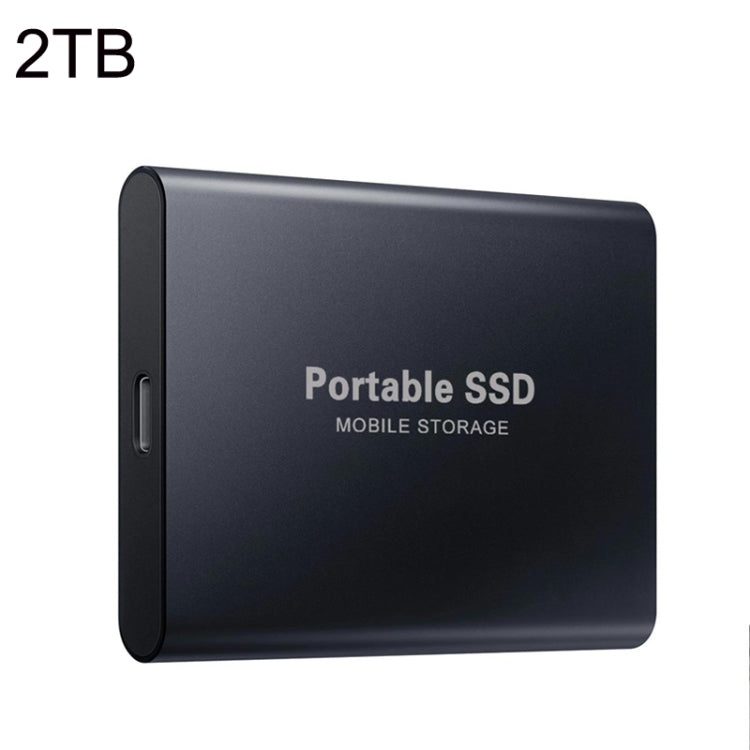 Mini Portable High Speed SSD Solid State Drive, Capacity: 2TB(Black)