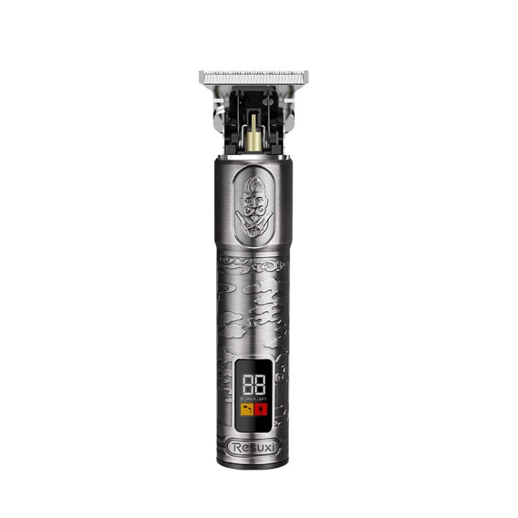 JM-711 Retro Waterproof Body LCD Display USB Electric Clipper, Specification: Gray