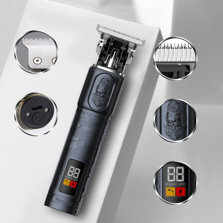 JM-711 Retro Waterproof Body LCD Display USB Electric Clipper, Specification: Bronze